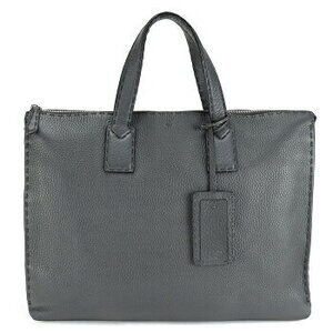 Fendi Selleria briefcase business bag gray leather handbag document